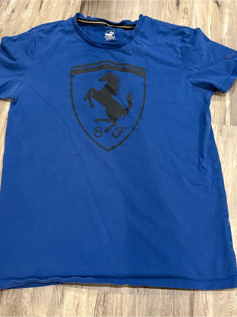 Puma x Scuderia Ferrari Big Shield T-Shirt Blue SZ M